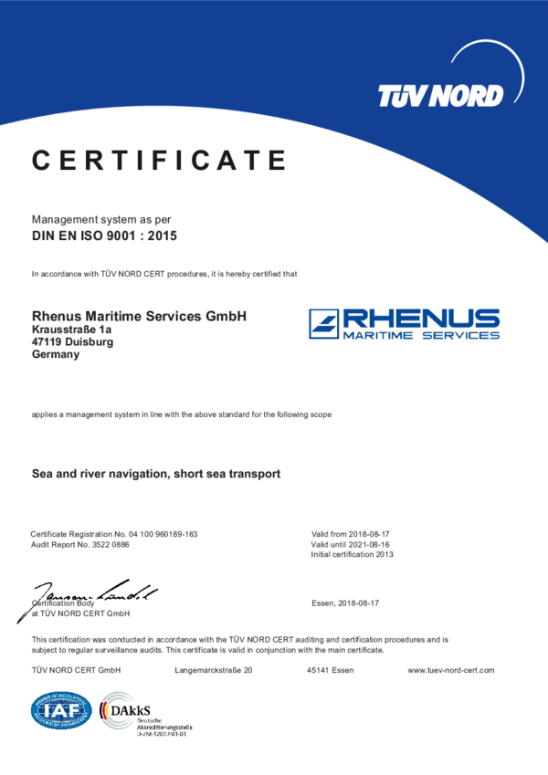 Preview of DIN EN ISO 9001:2015 certification for quality management standards